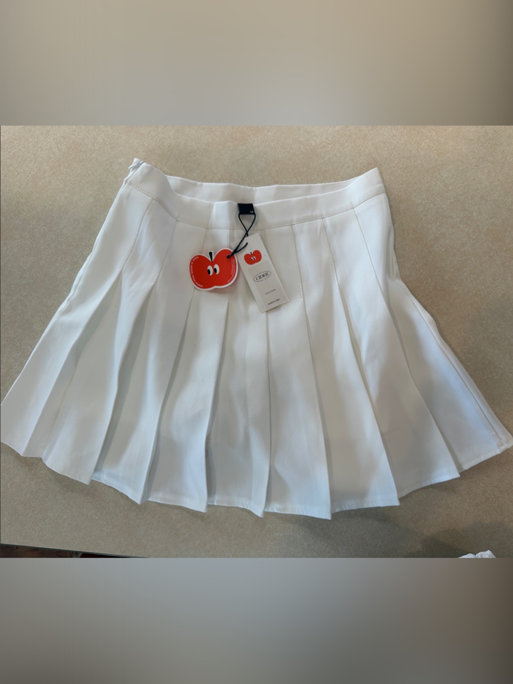 Cider White Pleated Tennis Skort